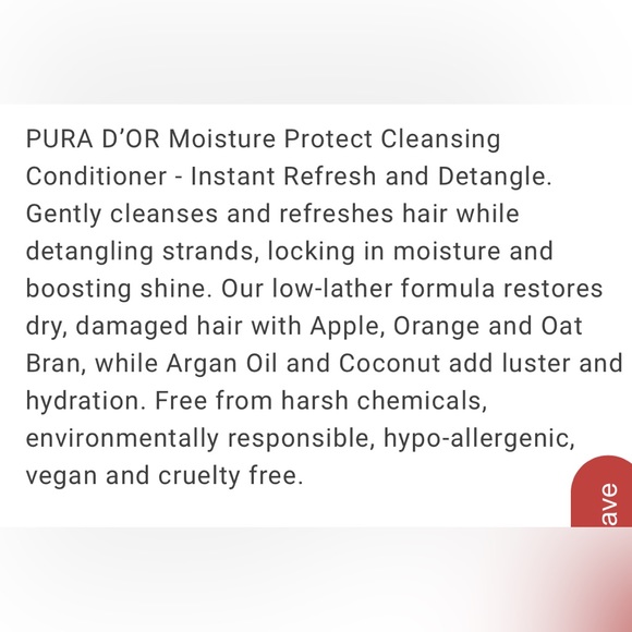 Pura d’or Moisture Protect Cleansing Conditioner. 16 oz. NEW!! - Picture 6 of 12